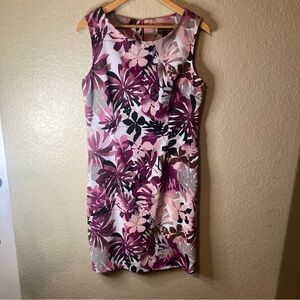 Connected Apparel Sheath Pink Floral Dress Women’s Size 10 Career Business